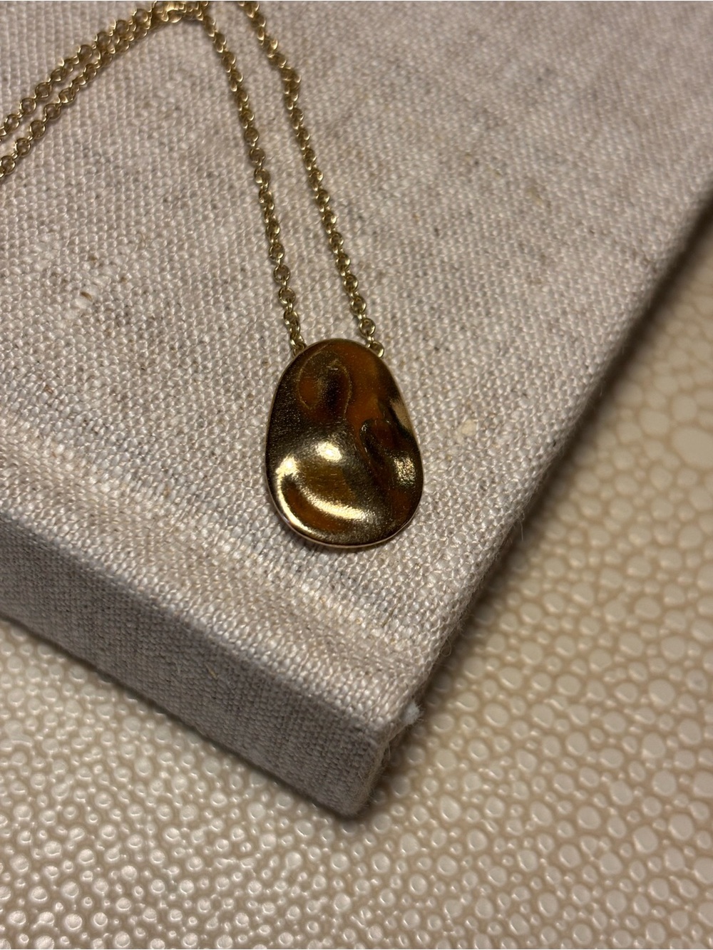 Fewer Finer Worry Stone Necklace - 14K
